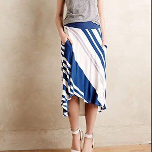 Anthropologie Bordeaux Seastripe Skirt in blue